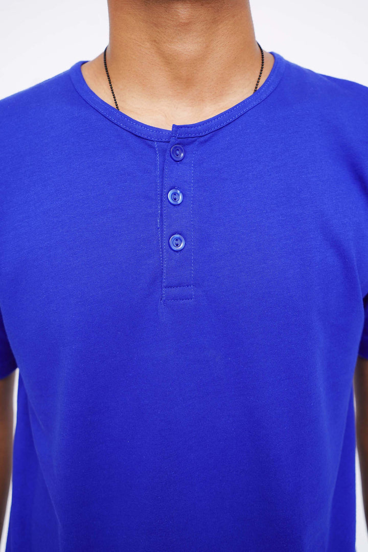 Curve Hem Blue T Shirt BOLTX