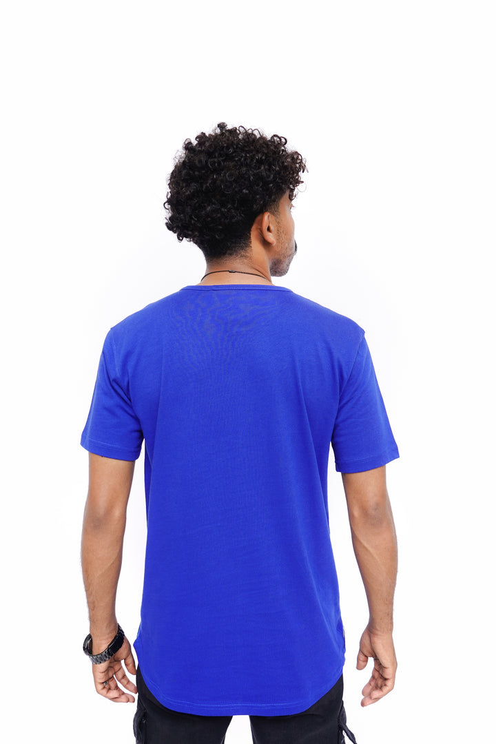 Curve Hem Blue T Shirt BOLTX