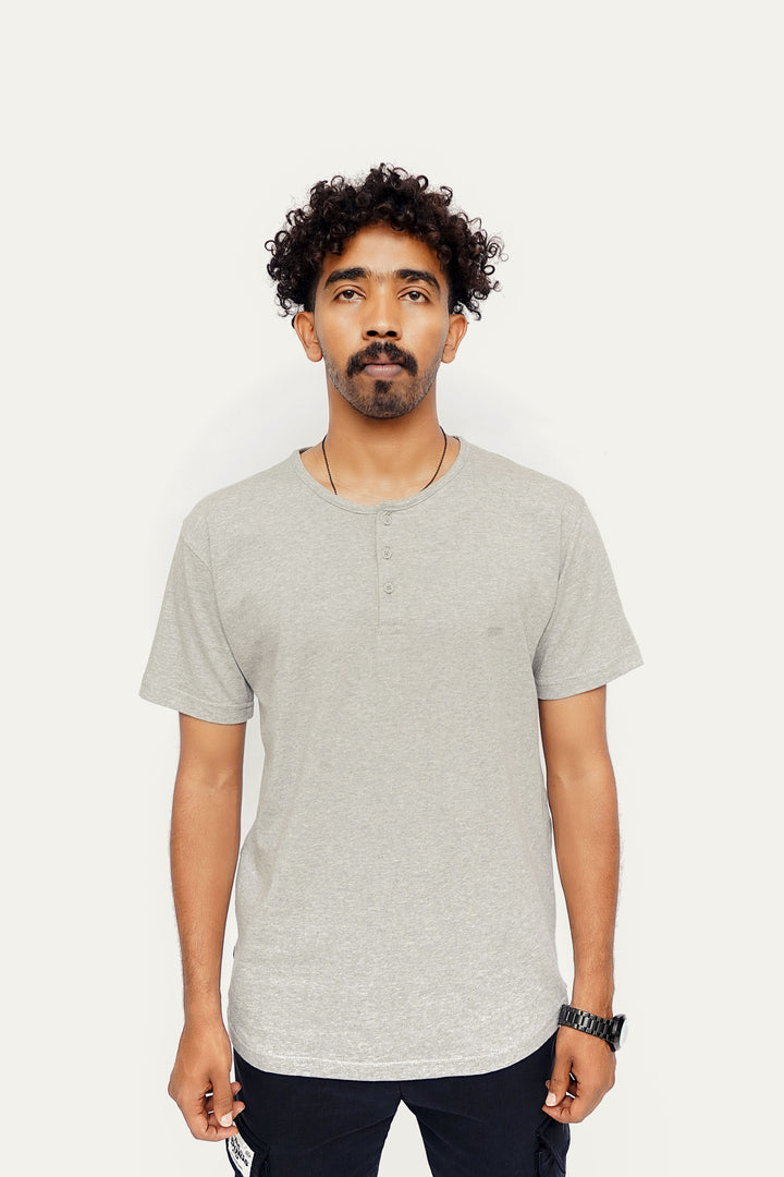 Curve Hem Grey T Shirt BOLTX