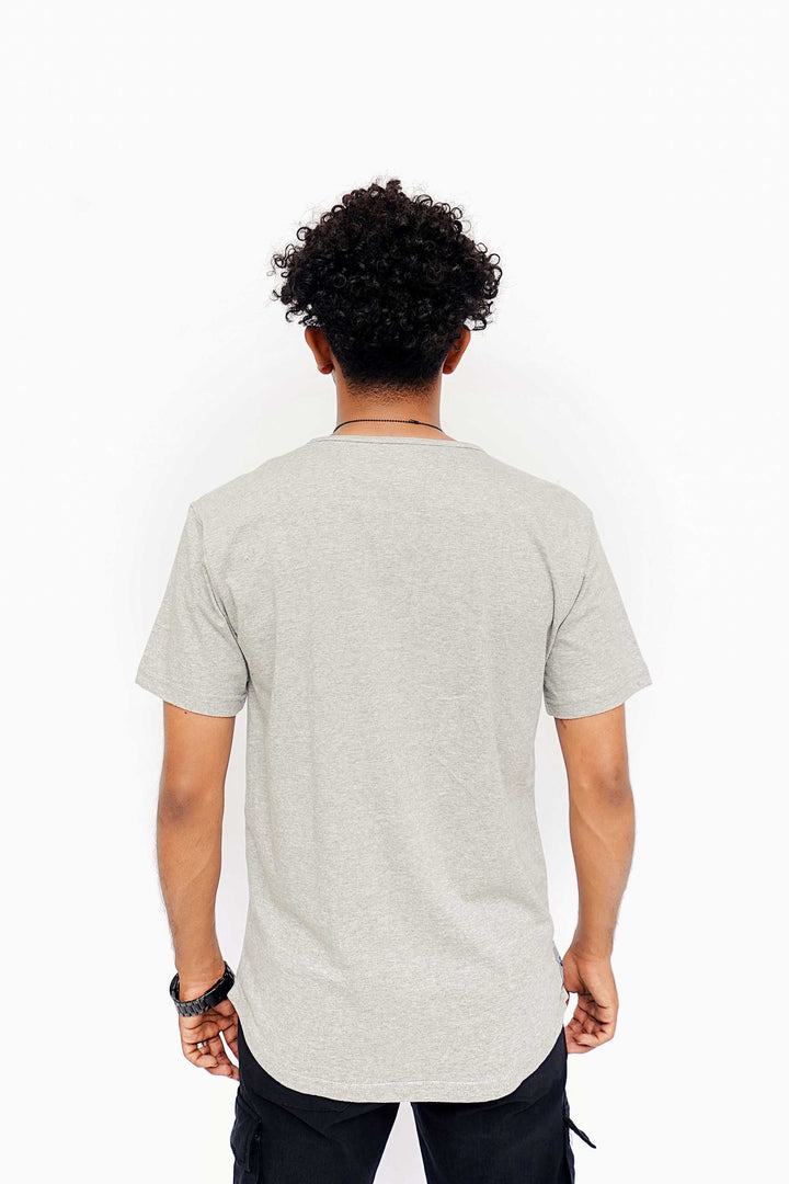 Curve Hem Grey T Shirt BOLTX