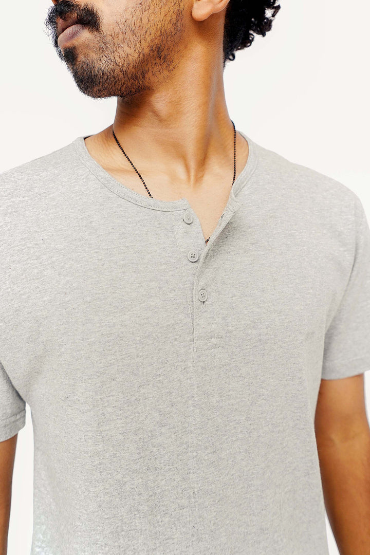 Curve Hem Grey T Shirt BOLTX