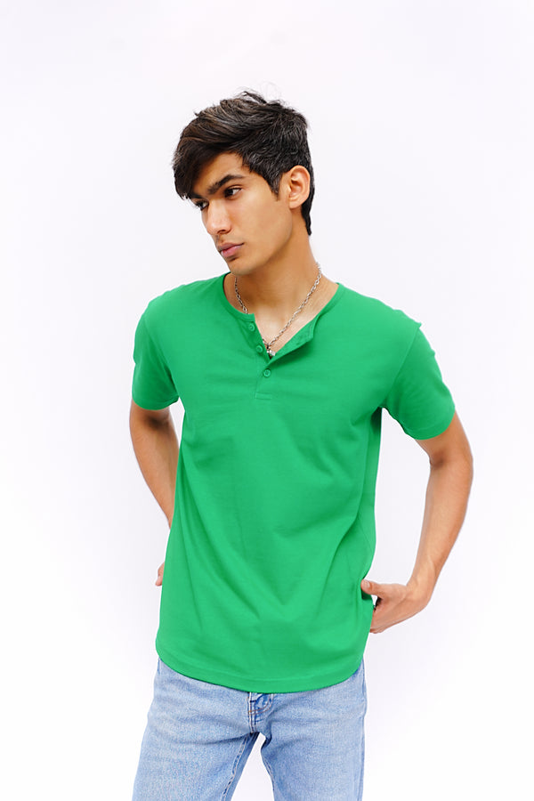 Curve Hem Green T Shirt BOLTX