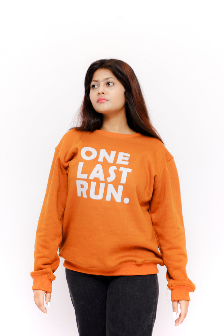 One Last Run Orange Sweatshirt BOLTX