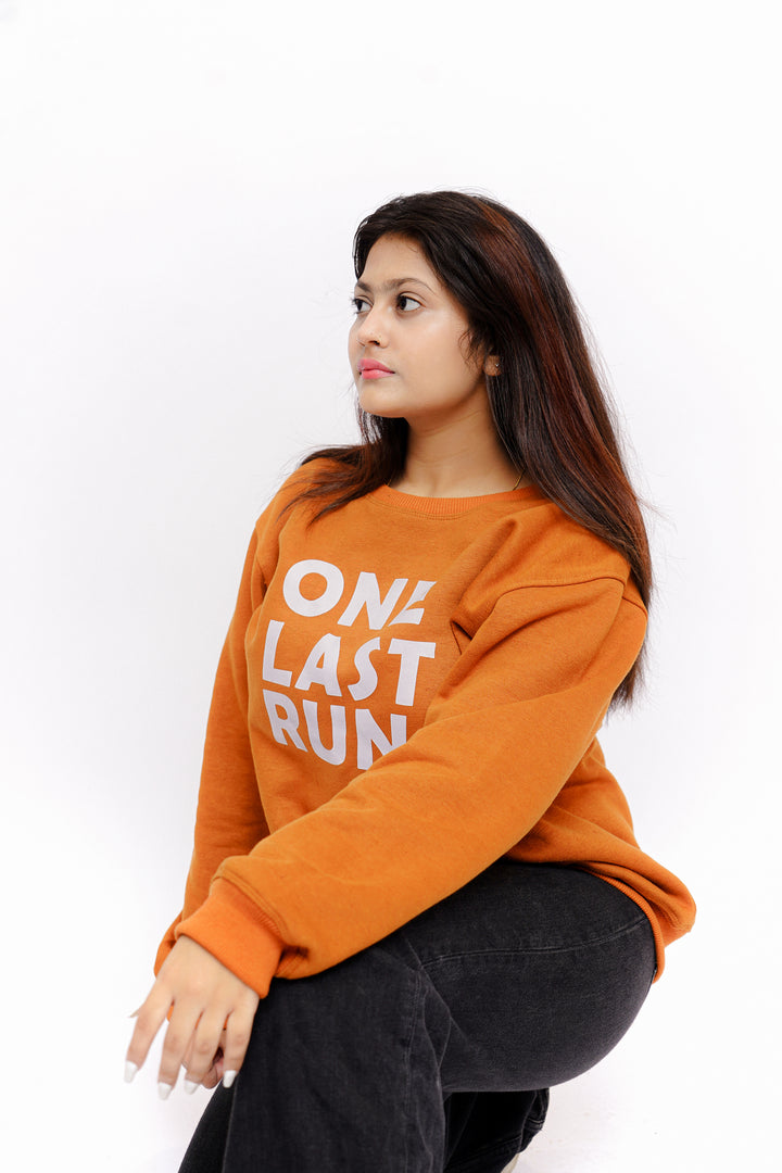 One Last Run Orange Sweatshirt BOLTX